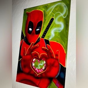 Deadpool painting wood canvas